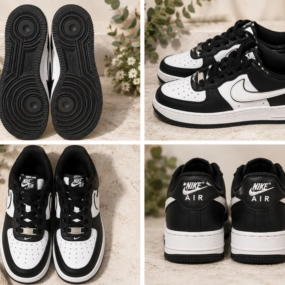 Nike Kids Black and White Low-Top Air Sneakers